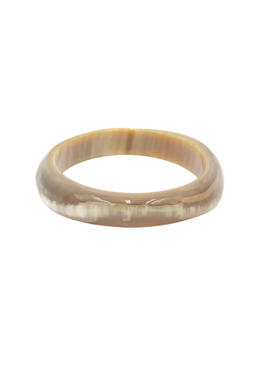 Vintage 1970s Sculptural Polished Horn Bangle